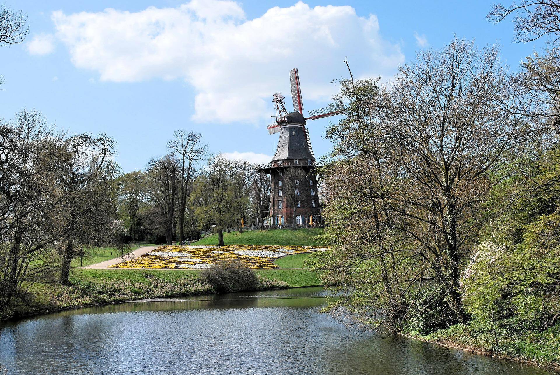 Mill in the park in Bremen