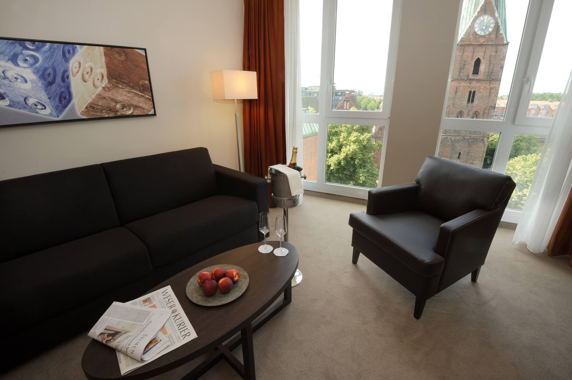Living area of the Suite in the ATLANTIC Grand Hotel Bremen