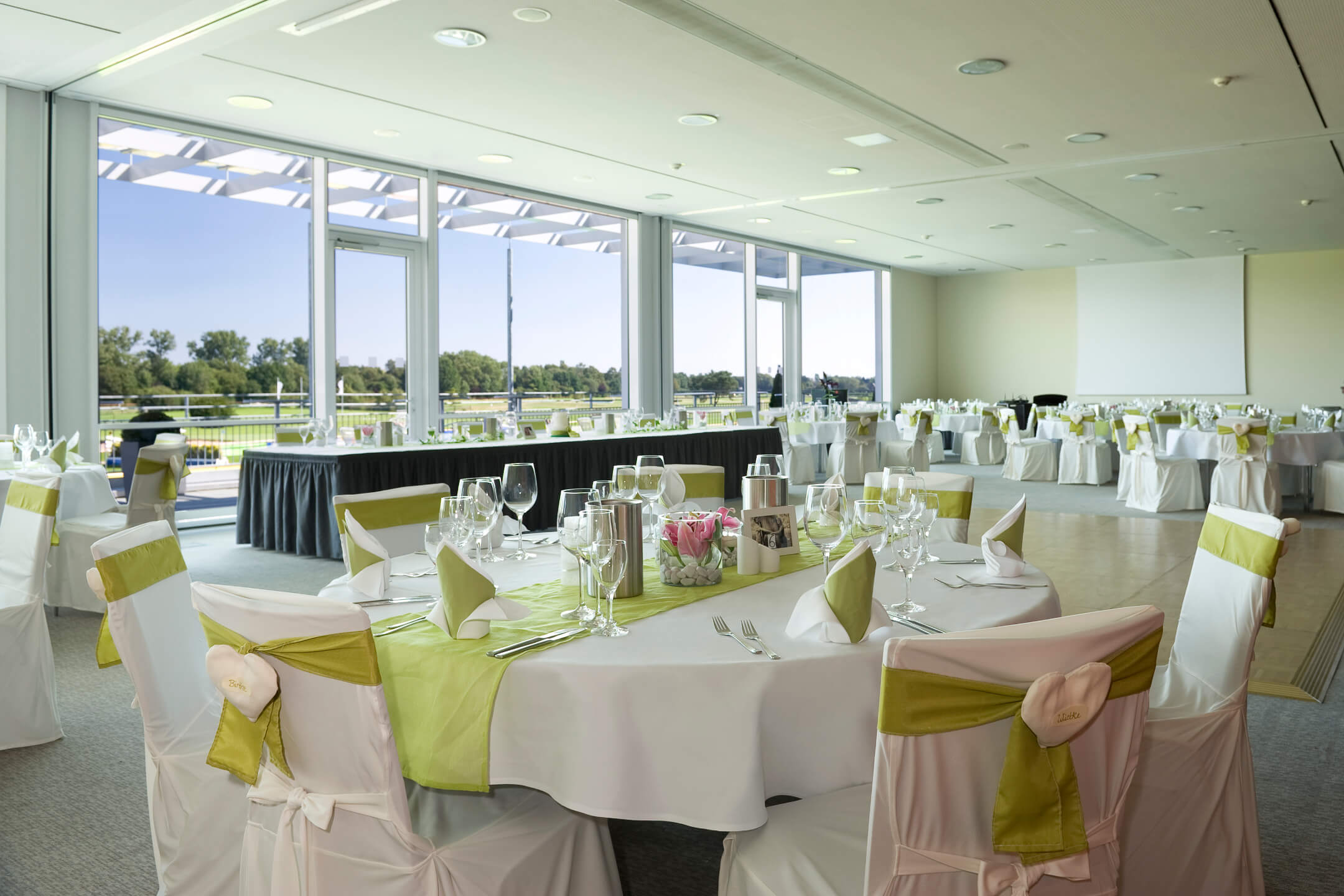 Function room Cheltenham with terrace and wonderful views over the nature