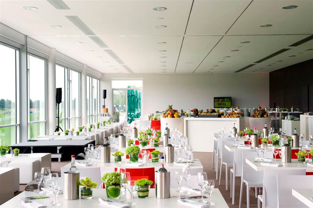 with green plants decorated high table