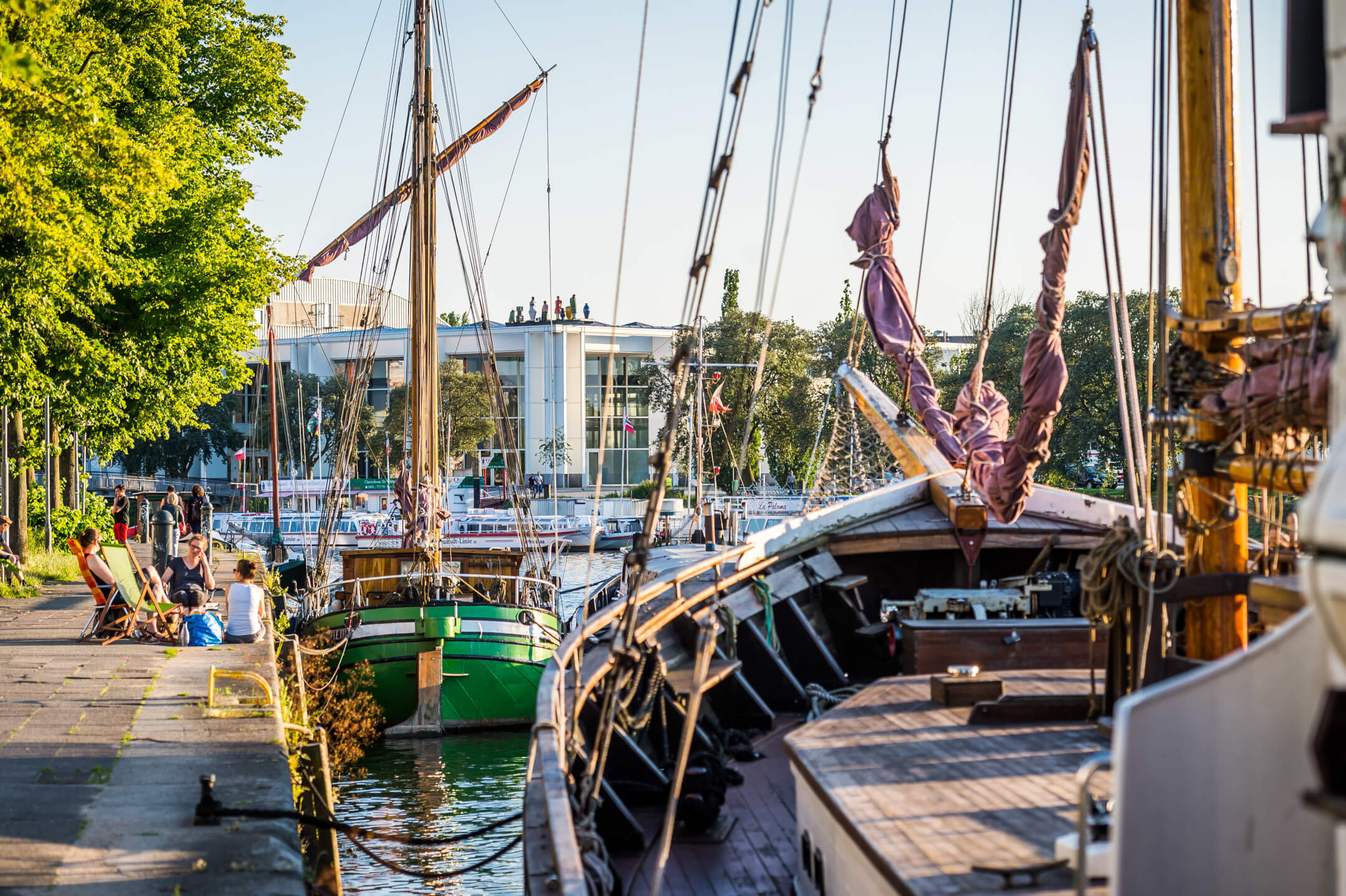 ATLANTIC Hotel Lübeck Traditional sailing ship at the museum harbor