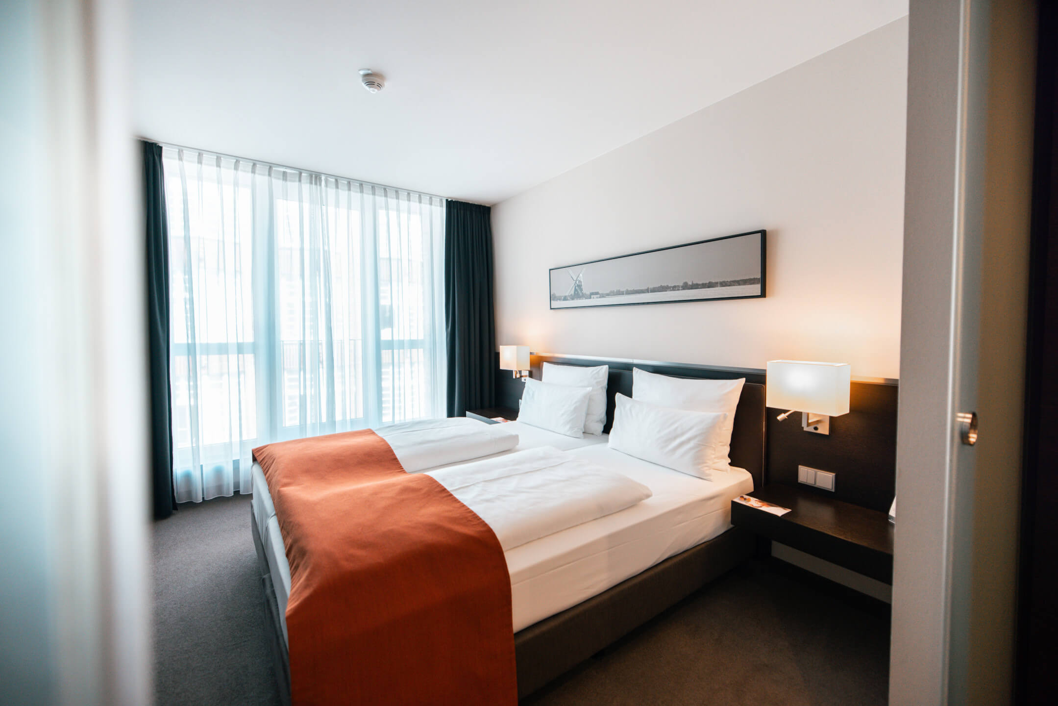Schlafbereich in der Suite vom ATLANIC Hotel Lübeck