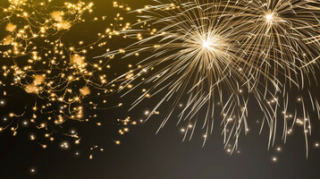 Golden firework lights against a dark sky symbolize the festivity and elegance of the ATLANTIC Grand Hotel Bremen.
