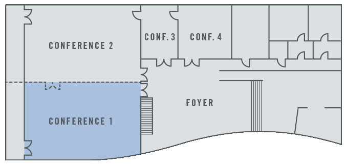 Ground plan event room conference room 1 at the ATLANTIC Hotel Sail City Floor plan of the Conference Room 1