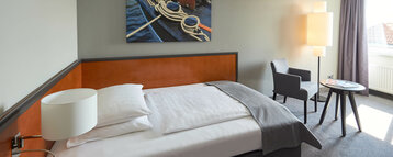 Einzelbett im Standard Einzelzimmer im ATLANTIC Hotel Vegesack Bremen