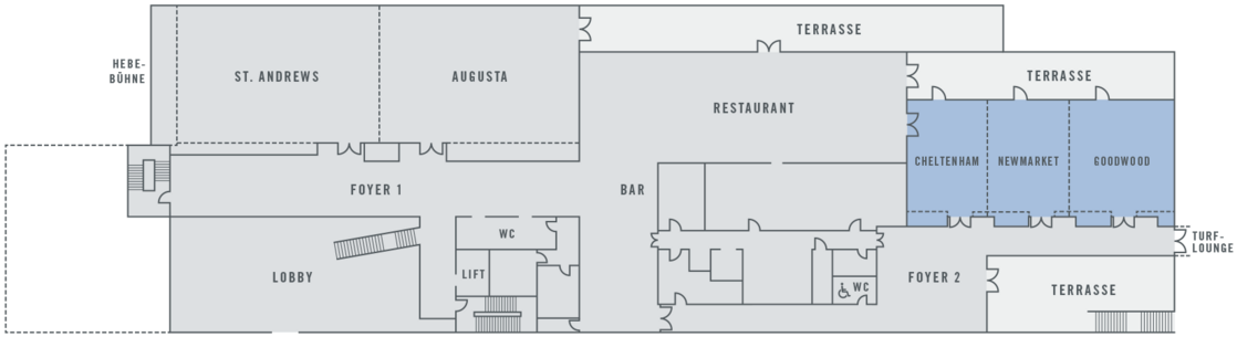 ATLANTIC Hotel Galopprennbahn Bremen floor plan Saal 2 ATLANTIC Hotel Galopprennbahn Bremen Floor Plan Room 2