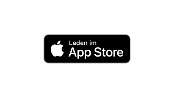 Download App Store Schwarzer Button mit weißem Apple-Logo und Text: "Laden im App Store".