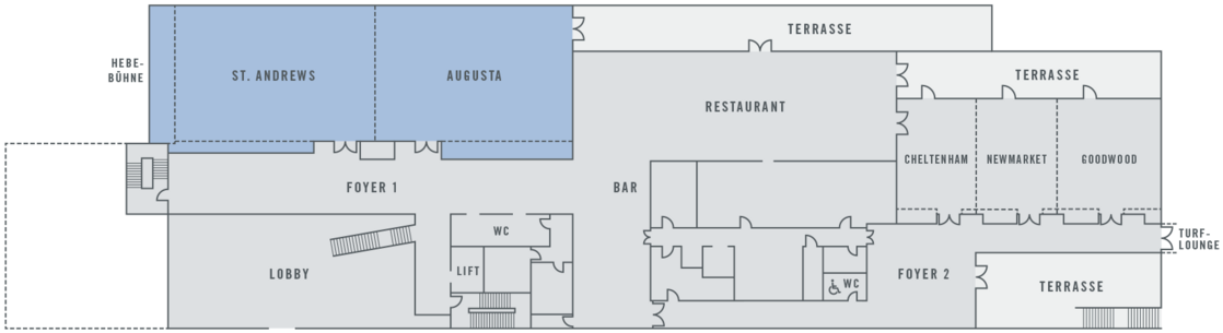 ATLANTIC Hotel Galopprennbahn Bremen Grundriss Saal 1