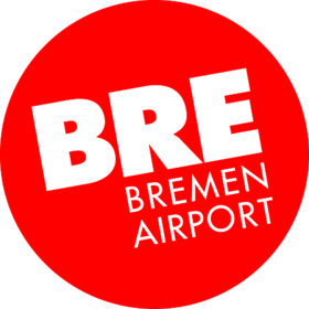 Red logo with white text: "BRE Bremen Airport".