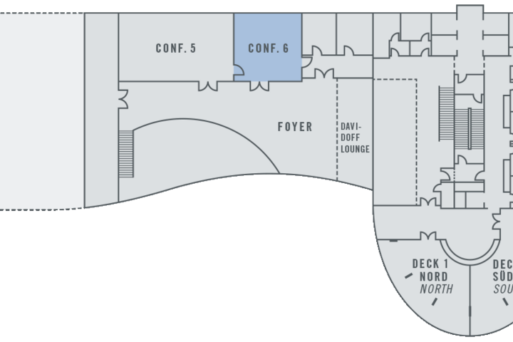Ground plan event room conference room 6 at the ATLANTIC Hotel Sail City Floor plan of the Conference Room 6