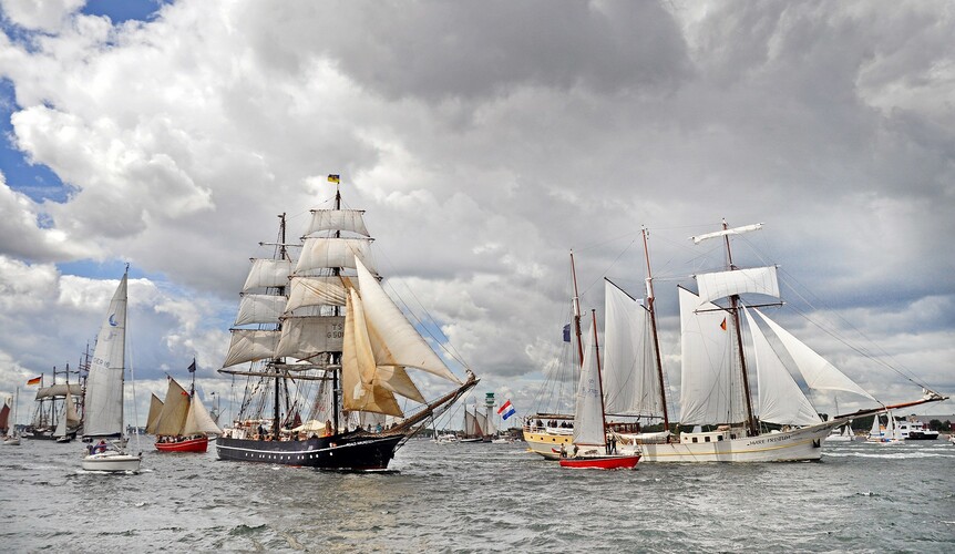 Boats on the water during the "Kieler Woche"