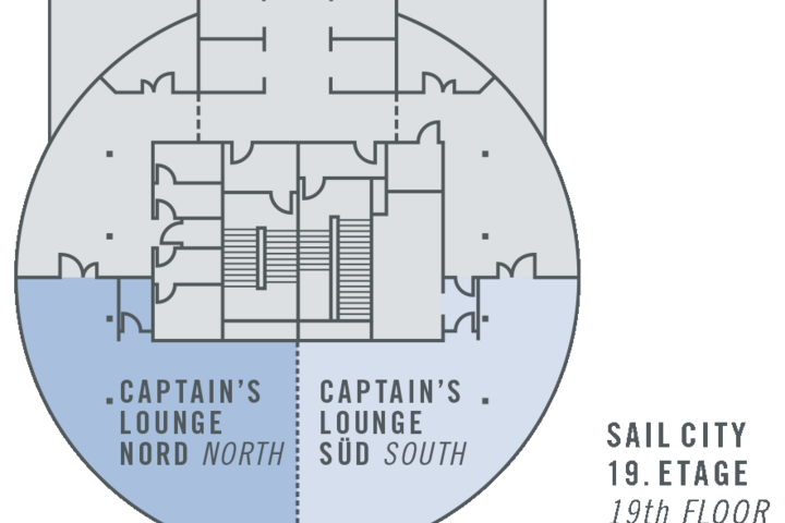 Ground plan events rooms 19. floor at the ATLANTIC Hotel Sail City Floor plan event rooms 19th floor