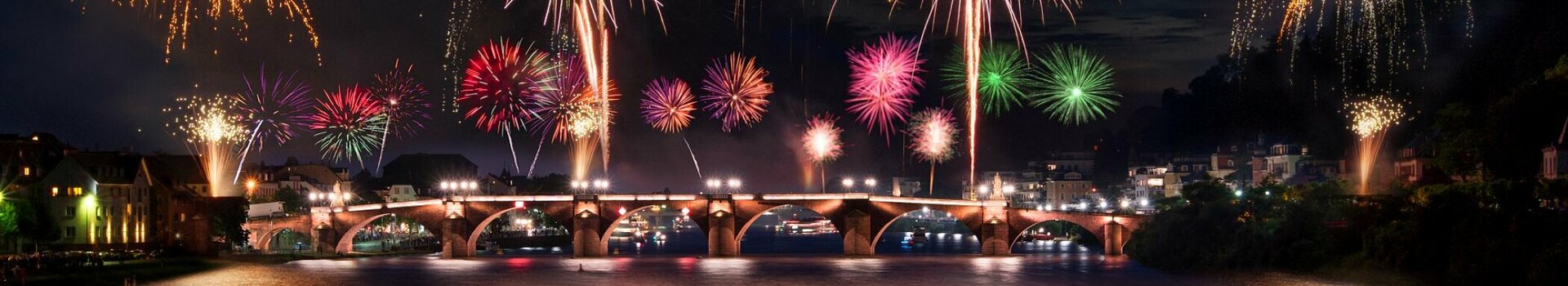 Fireworks over Heidelberg on New Year's Eve