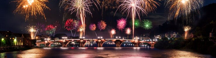 Fireworks over Heidelberg on New Year's Eve