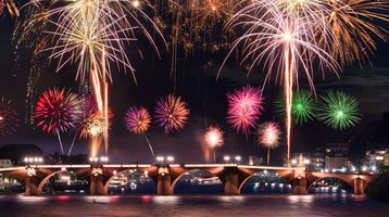 Feuerwerk über Heidelberg an Silvester