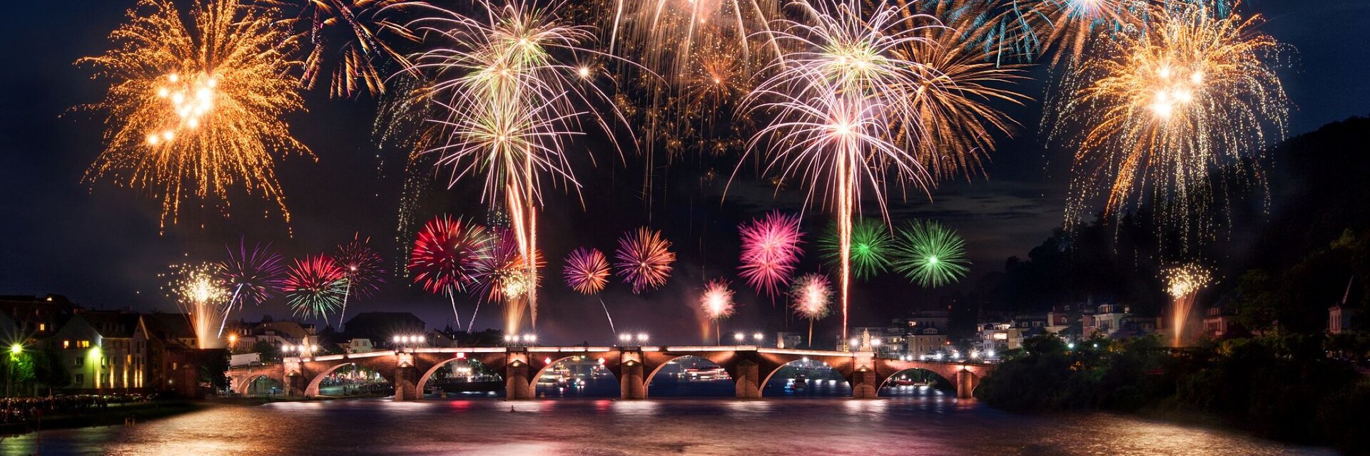 Fireworks over Heidelberg on New Year's Eve