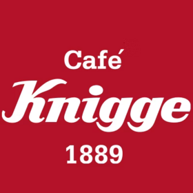 Red logo with white text: 'Café Knigge 1889'.