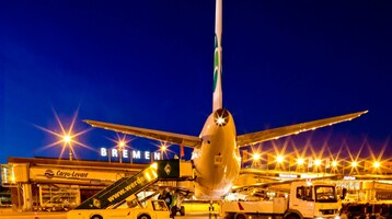 Airplane at the terminal of Bremen Airport