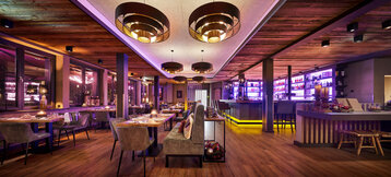 interior view of restaurant CHALET at the ATLANTIC Hotel Landgut Horn