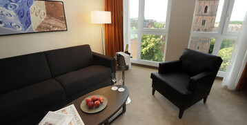 Interior view of the suite in the ATLANTIC Grand Hotel in Bremen
